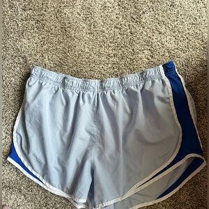 Nike Women’s Light Blue Athletic Shorts with Royal Blue Accent